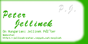 peter jellinek business card